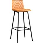 Set van 8 Leren barkrukken Catch hoog - Vintage Cognac, Huis en Inrichting, Barkrukken, Nieuw, Leer, Ophalen of Verzenden, 90 cm of meer