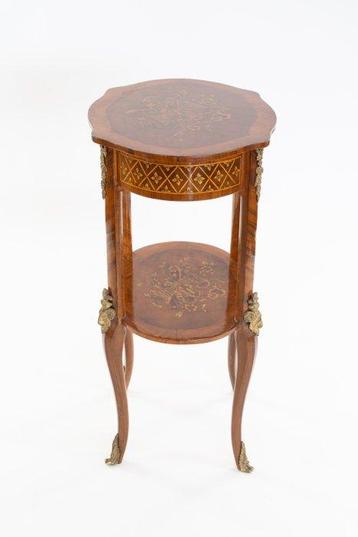 Bijzettafel - Lindehout, Ormolu, Palissander, Walnoot