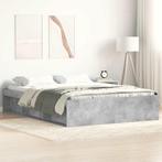 vidaXL Bedframe betongrijs 140x200 cm, Huis en Inrichting, Verzenden, Nieuw