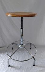 Kruk - Verstelbare vierpotige kruk - Beukenhout gelakt -, Antiek en Kunst