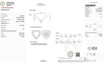 1 pcs Diamant (Natuurlijk) - 1.01 ct - Hart - L - SI2 -