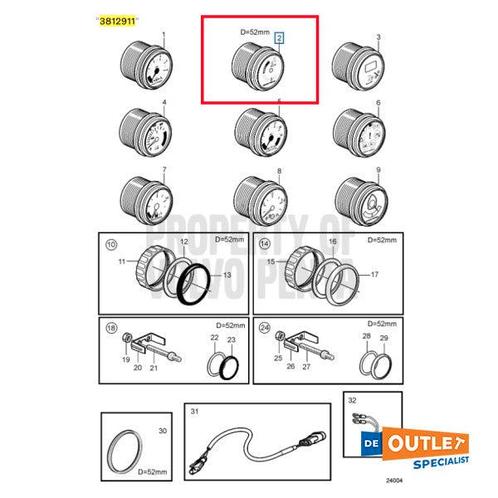 Bieden: Volvo Penta drive trim indicator display, Watersport en Boten, Navigatiemiddelen en Scheepselektronica, Ophalen of Verzenden
