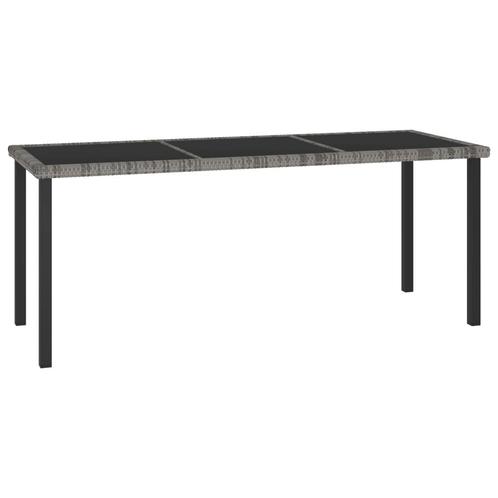 vidaXL Tuintafel 180x70x73 cm poly rattan grijs, Tuin en Terras, Tuintafels, Nieuw, Verzenden