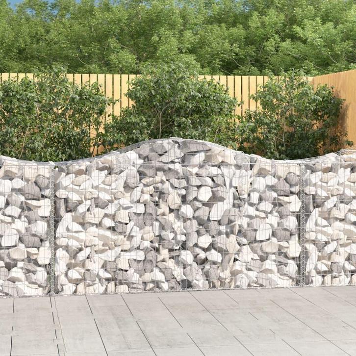 vidaXL Schanskorven 5 st gewelfd 200x50x100/120 cm ijzer, Tuin en Terras, Bloempotten, Nieuw, Verzenden