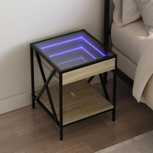 vidaXL Nachtkastje met Infinity LED 40x40x49 cm sonoma, Huis en Inrichting, Slaapkamer | Nachtkastjes, Nieuw, Verzenden