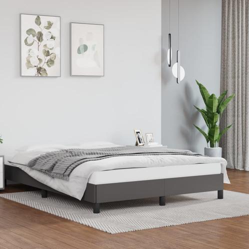 vidaXL Bedframe kunstleer grijs 140x200 cm, Huis en Inrichting, Slaapkamer | Bedden, Nieuw, Verzenden
