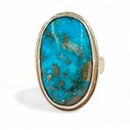 Turquoise - Zilver, Gold Matrix - Ring - Magnifieke, Verzamelen, Mineralen en Fossielen