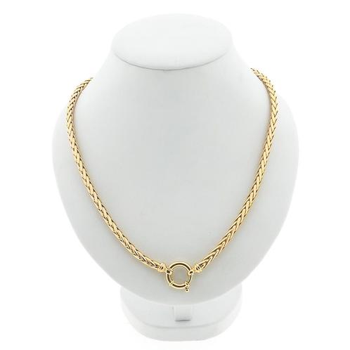 Gouden vossenstaart schakel collier | 45 cm, Handtassen en Accessoires, Kettingen, Overige kleuren, Gebruikt, Goud, Ophalen of Verzenden