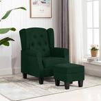 vidaXL Fauteuil met voetenbankje stof donkergroen, Huis en Inrichting, Fauteuils, Verzenden, Nieuw