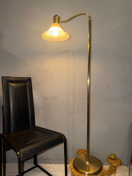 Staande lamp - Messing, Glas - verstelbare gooseneck, Huis en Inrichting, Overige Huis en Inrichting