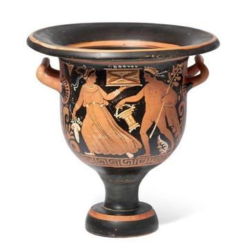 Magna Graecia, Apulië. Keramiek Bell krater. 4e eeuw v.Chr.