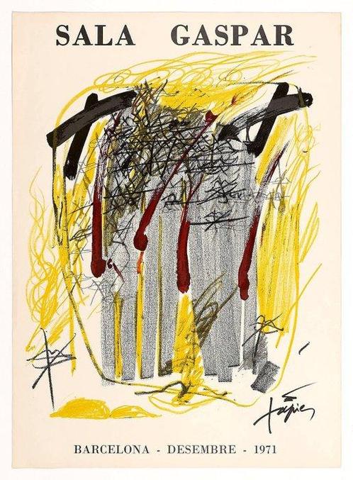 Antoni Tapies (after) - Sala Gaspar - Original lithographic, Antiek en Kunst, Kunst | Tekeningen en Fotografie
