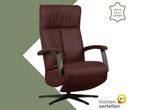 Leren elektrisch relaxfauteuil Pure - Toledo Bordeaux, Maison & Meubles, Ophalen of Verzenden