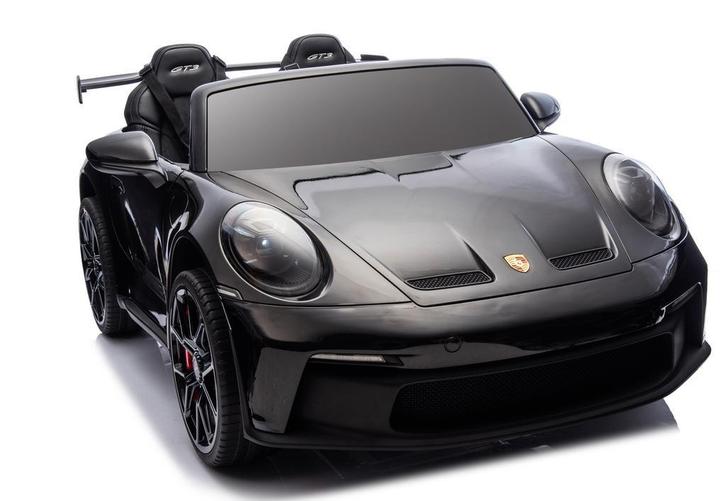 Kinderauto PORSCHE GT3 Zwart 2 pers, Mp4, leder, eva, FM, BT, Kinderen en Baby's, Speelgoed | Buiten | Accuvoertuigen, Nieuw, Ophalen of Verzenden