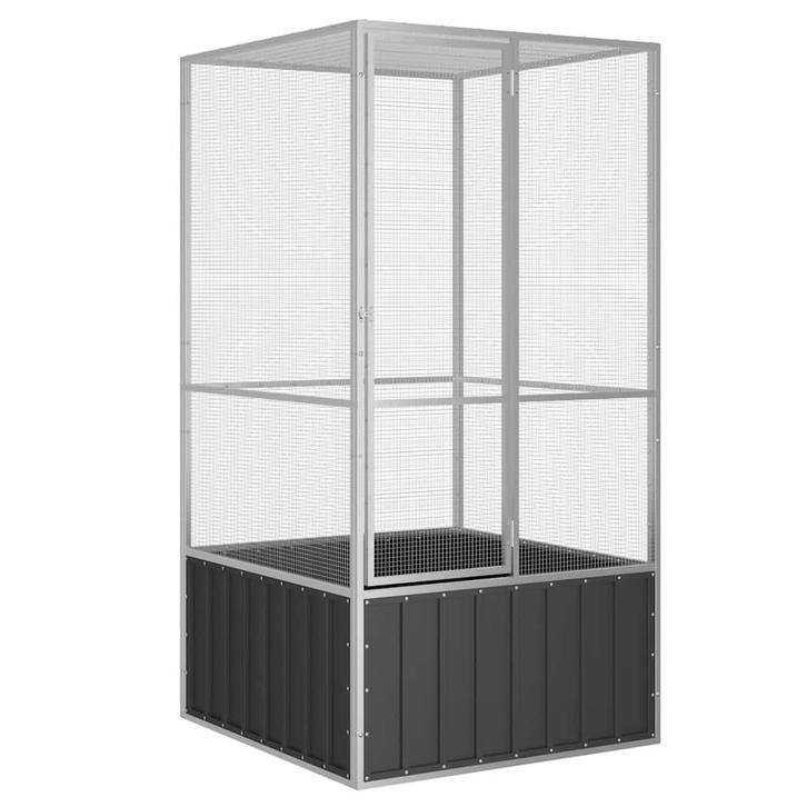vidaXL Vogelkooi 111x107x211,5 cm gegalvaniseerd staal, Dieren en Toebehoren, Vogels | Toebehoren, Nieuw, Verzenden