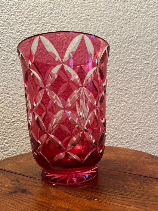 Val Saint Lambert - Vaas - Kristal - Robijn rode vaas, Antiquités & Art, Antiquités | Verre & Cristal