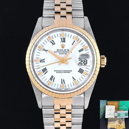 Rolex Oyster Perpetual Date 34 15223 uit 1991, Bijoux, Sacs & Beauté, Montres | Femmes, Envoi