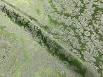 Damastgroen Bekledingstof met Barokpatroon - Meubelstof - 3