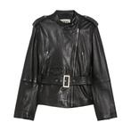 Pennyblack • zwarte leren biker jas • 36 (IT42), Verzenden