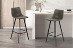 Barstoel Ozan PU Grijs Poten metaal en bekleding PU vintage, Huis en Inrichting, Nieuw, Ophalen of Verzenden, Modern, Stof