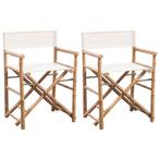 Inklapbare Regisseursstoelen Bamboe | Retour Deal | 40%, Huis en Inrichting, Stoelen, Twee, Verzenden, Wit, Regisseursstoel