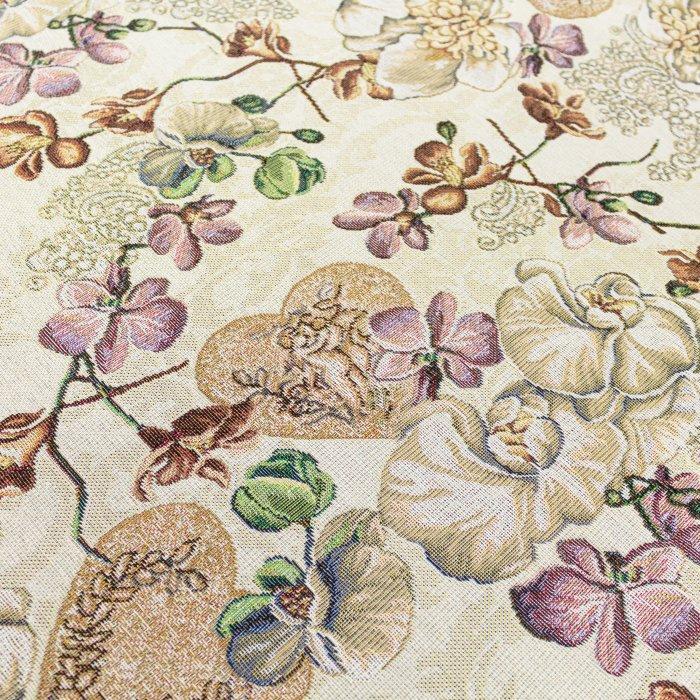 Kostbare gobelinen stof in bloemen- en hartenpatroon -, Antiek en Kunst, Antiek | Tapijten, Tafelkleden en Textiel