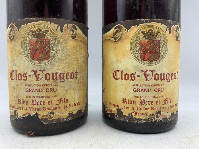 1976 Rion Pere et Fils - Clos Vougeot Grand Cru - 2 Flessen, Verzamelen, Wijnen