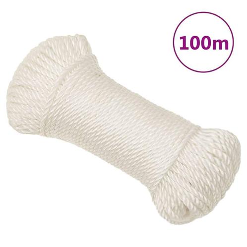 vidaXL Werktouw 8 mm 100 m polypropeen wit, Doe-het-zelf en Bouw, IJzerwaren en Bevestigingsmiddelen, Nieuw, Verzenden