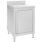 vidaXL Werktafel met kast commercieel 60x60x96 cm roestvrij, Zakelijke goederen, Horeca | Overige, Verzenden
