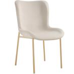 Gestoffeerde stoel Tessa - Fluweel beige/goud, per stuk, Huis en Inrichting, Stoelen, Verzenden, Nieuw