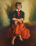 Emile-Henry Tilmans (1888-1960) - Portrait de femme, Antiek en Kunst, Kunst | Schilderijen | Klassiek