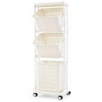 2dekans | Coast Wasmand met 3 manden - wit - PP + Metaal -, Huis en Inrichting, Ophalen of Verzenden, Nieuw