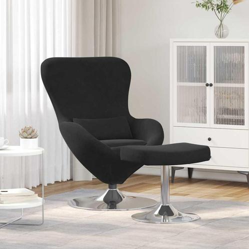 vidaXL Eivormige stoel 2 pcs Zwart 63 x 73 x 90 cm Fluweel, Huis en Inrichting, Fauteuils, Nieuw, Verzenden