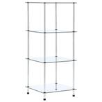 vidaXL Kastje 4-laags 40x40x100 cm gehard glas transparant, Huis en Inrichting, Verzenden, Nieuw