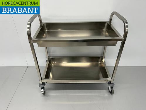 Chariot de service en acier inoxydable 2 bacs 95 cm, Zakelijke goederen, Horeca | Overige, Verzenden