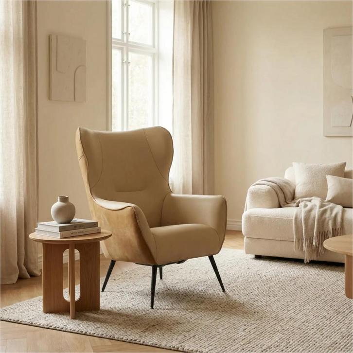 Leren fauteuil Flair Duo - Kenia Walnut en Toledo Kalahari, Maison & Meubles, Fauteuils, Enlèvement ou Envoi
