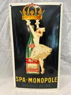 Enseigne en émail - plaque émaillée convexe Spa monopôle -, Antiek en Kunst