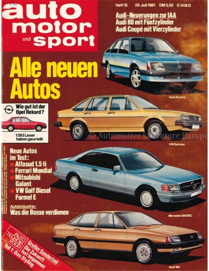 1981 AUTO MOTOR UND SPORT 15 DUITS, Hobby en Vrije tijd, Modeltreinen | H0