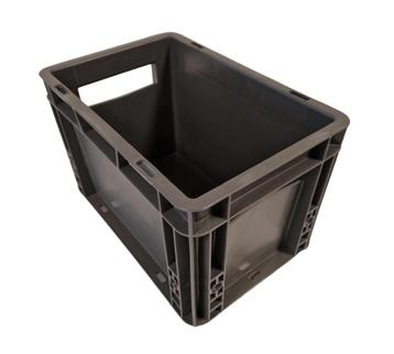 30x20x19 kunststof bak donker grijs PP gesloten vlakke, Ophalen of Verzenden