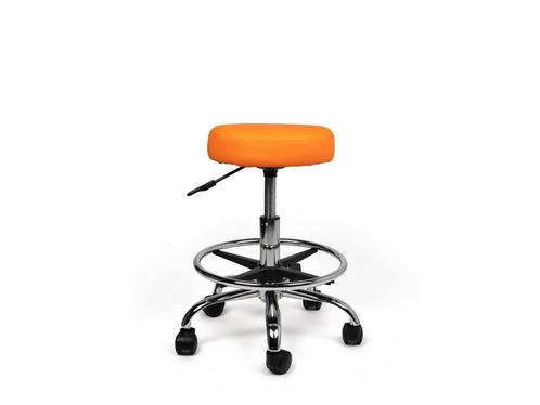 Tabouret Oranje - Lage uitvoering met Voetsteun, Huis en Inrichting, Krukjes, Nieuw, In hoogte verstelbaar