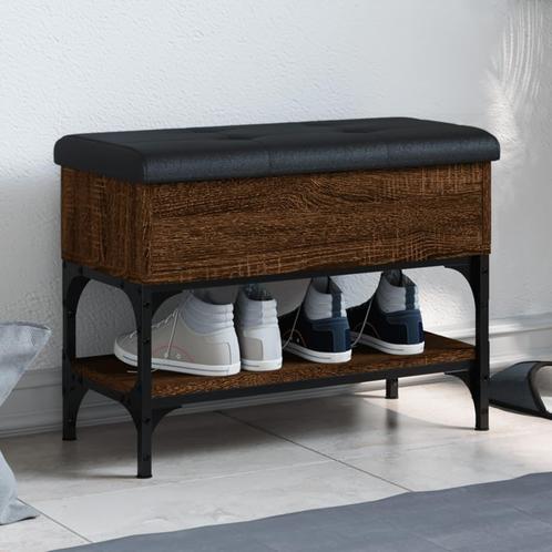 vidaXL Schoenenbankje 62x32x45 cm bewerkt hout bruin, Huis en Inrichting, Overige Huis en Inrichting, Nieuw, Verzenden