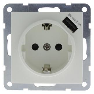 Stopcontact met USB | Q-link | S2 (Inbouw, Randaarde, Wit), Doe-het-zelf en Bouw, Elektriciteit en Kabels, Verzenden