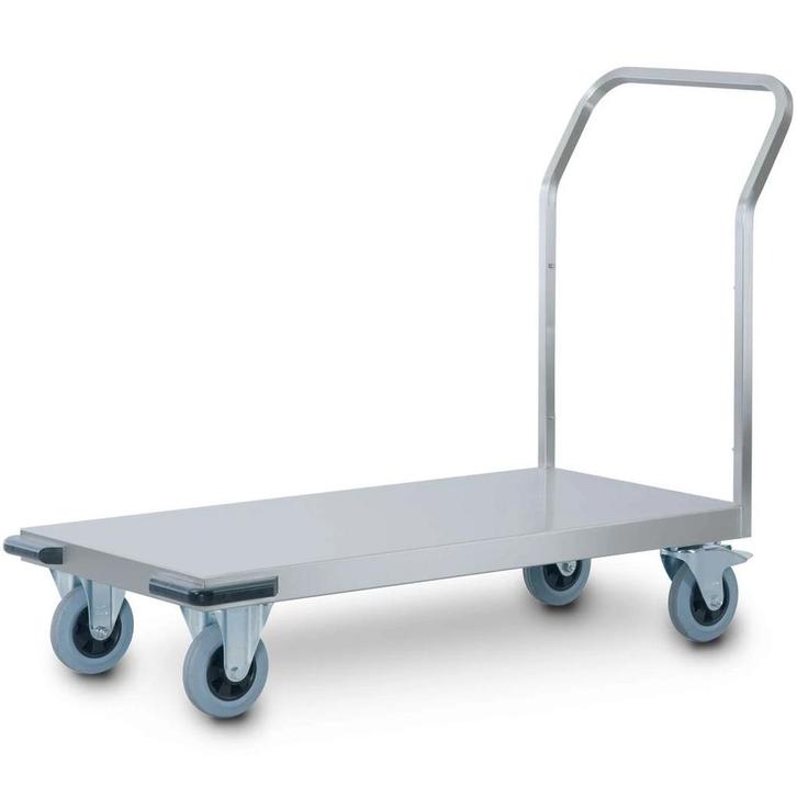Platformwagen | RVS | Max. 500kg | Wielen (Geremd) +, Zakelijke goederen, Horeca | Keukenapparatuur, Nieuw in verpakking, Verzenden
