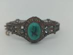 Turquoise - Zilver - Armband - zilveren armband met turkoois, Antiek en Kunst