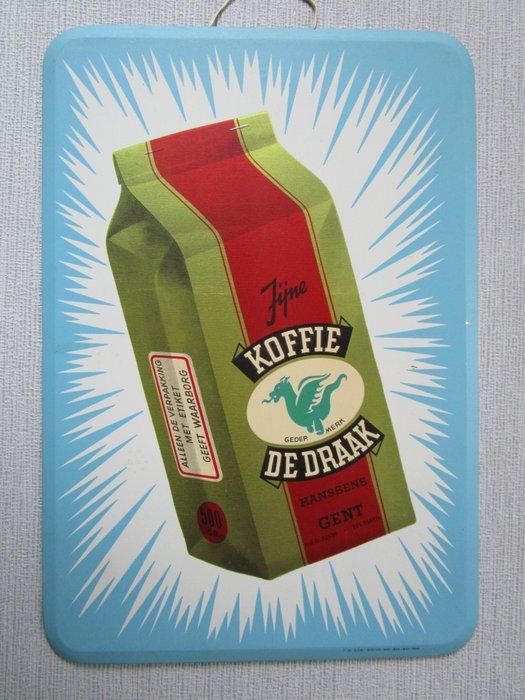 Sobi, Brussel - Koffie De Draak - Reclamebord - Metaal, Antiek en Kunst, Antiek | Wandborden en Tegels
