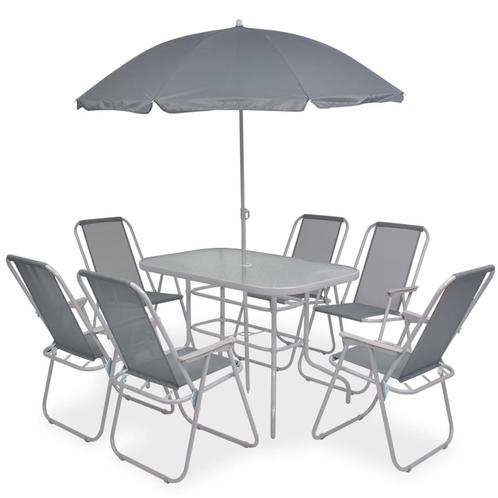 vidaXL Ensemble à manger dextérieur 8 pcs Acier et, Jardin & Terrasse, Ensembles de jardin, Neuf, Envoi