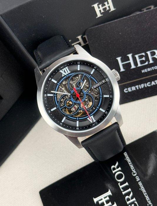 Heritor - Automatic Jomas Semi-Skeleton - Silver/Black -, Handtassen en Accessoires, Horloges | Heren