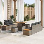 vidaXL Tuinbank Set 8 pcs Grijs poly rattan, Tuin en Terras, Verzenden, Nieuw