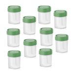 Set van 30 monsterpotjes met groene doppen (40 ml, PP-kunst, Doe-het-zelf en Bouw, Verzenden, Nieuw