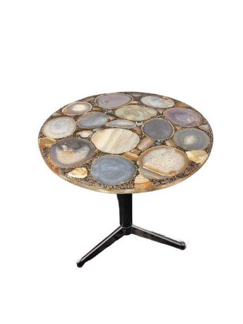 Table dappoint - Acier, Agate, époxy - Table dagate, Antiek en Kunst, Curiosa en Brocante